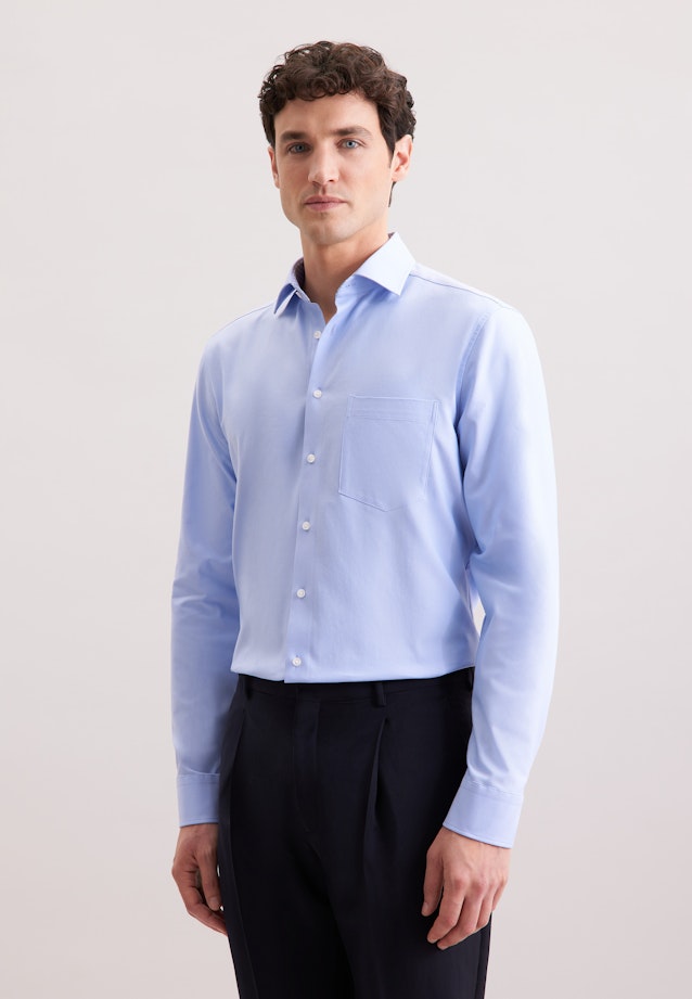 Regular Performance-Hemd Uni in Mittelblau |  Seidensticker Onlineshop