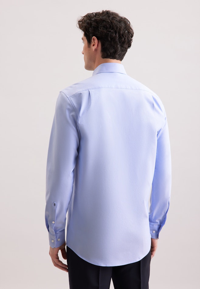 Regular Performance-Hemd Uni in Mittelblau | Seidensticker Onlineshop