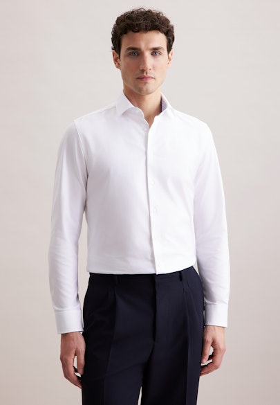 Slim Performance shirt Uni in Weiß |  Seidensticker Onlineshop