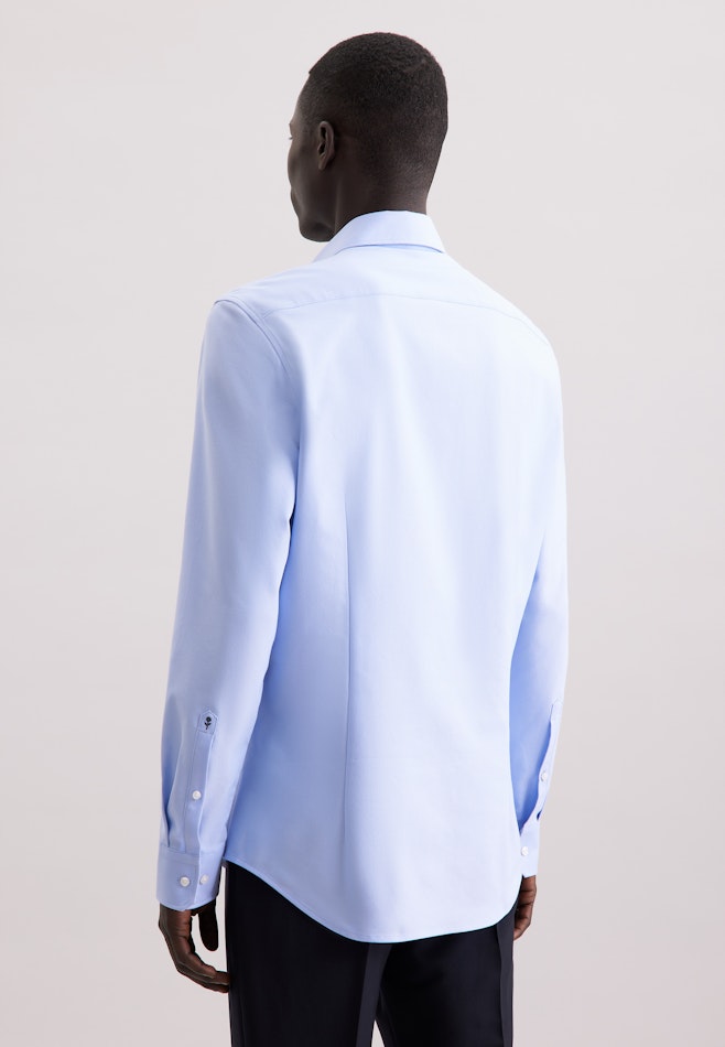 Slim Chemise Performance Uni dans Bleu Moyen | Boutique en ligne Seidensticker