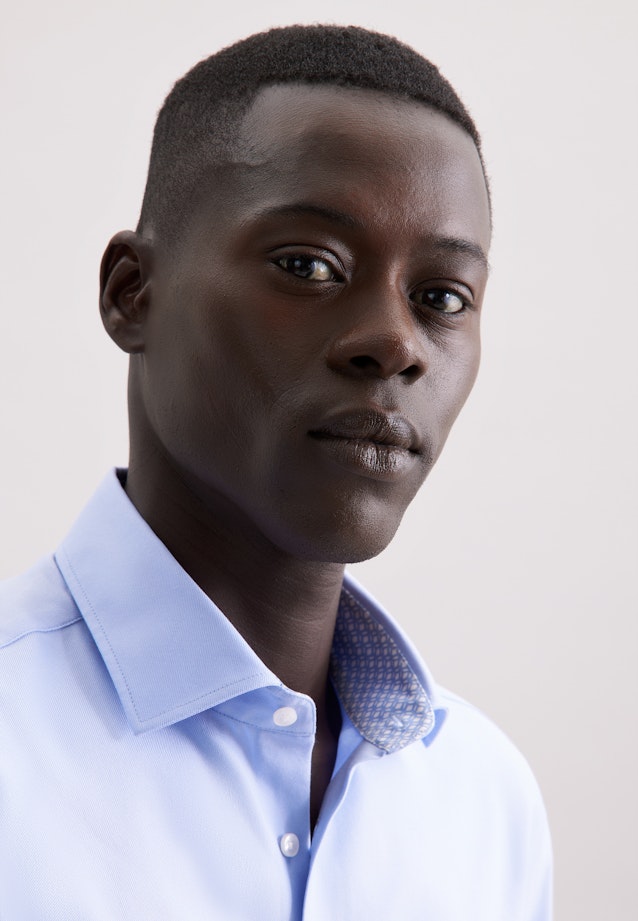 Slim Performance-Hemd Uni in Mittelblau |  Seidensticker Onlineshop