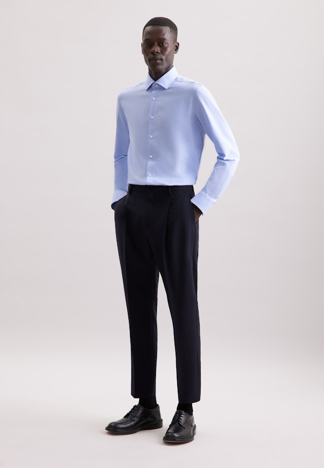 Slim Performance-Hemd Uni in Mittelblau |  Seidensticker Onlineshop