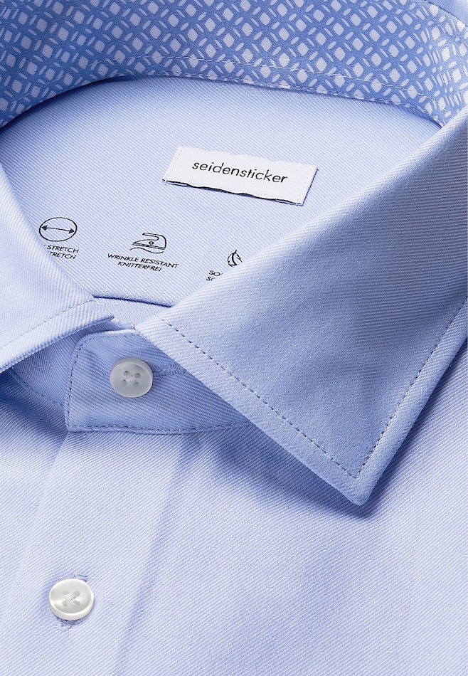 Slim Performance-Hemd Uni in Mittelblau | Seidensticker Onlineshop