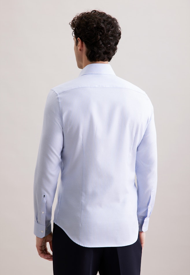 Slim Business shirt Structure in Mittelblau | Seidensticker online shop