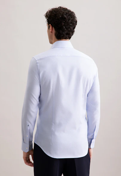 Slim Business Hemd Struktur in Mittelblau |  Seidensticker Onlineshop