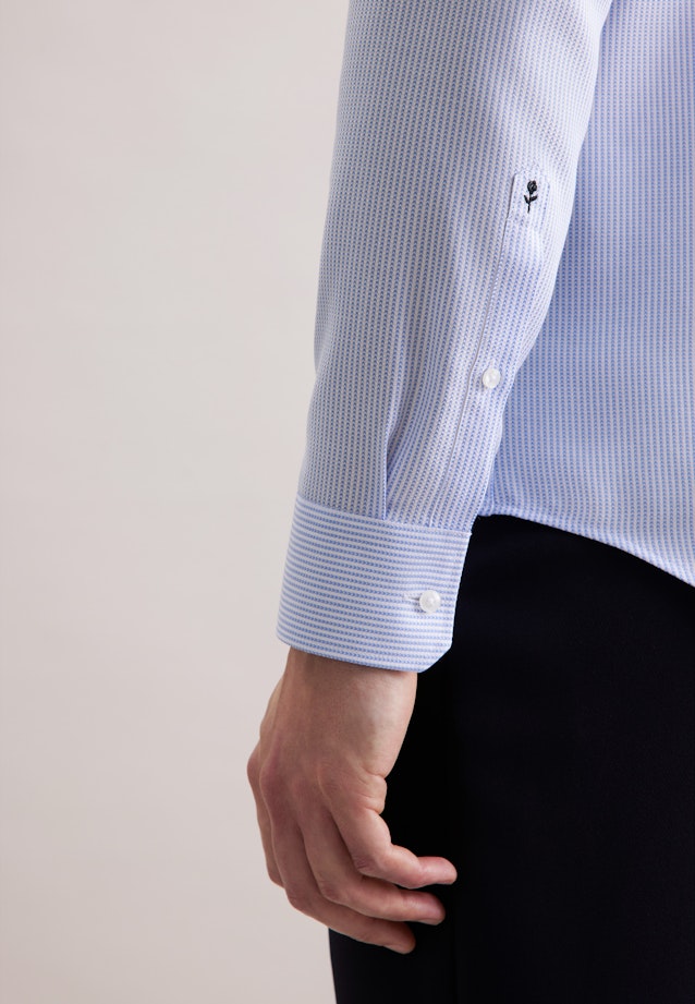 Slim Business Hemd Struktur in Mittelblau |  Seidensticker Onlineshop