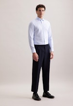 Slim Business Hemd Struktur in Mittelblau |  Seidensticker Onlineshop