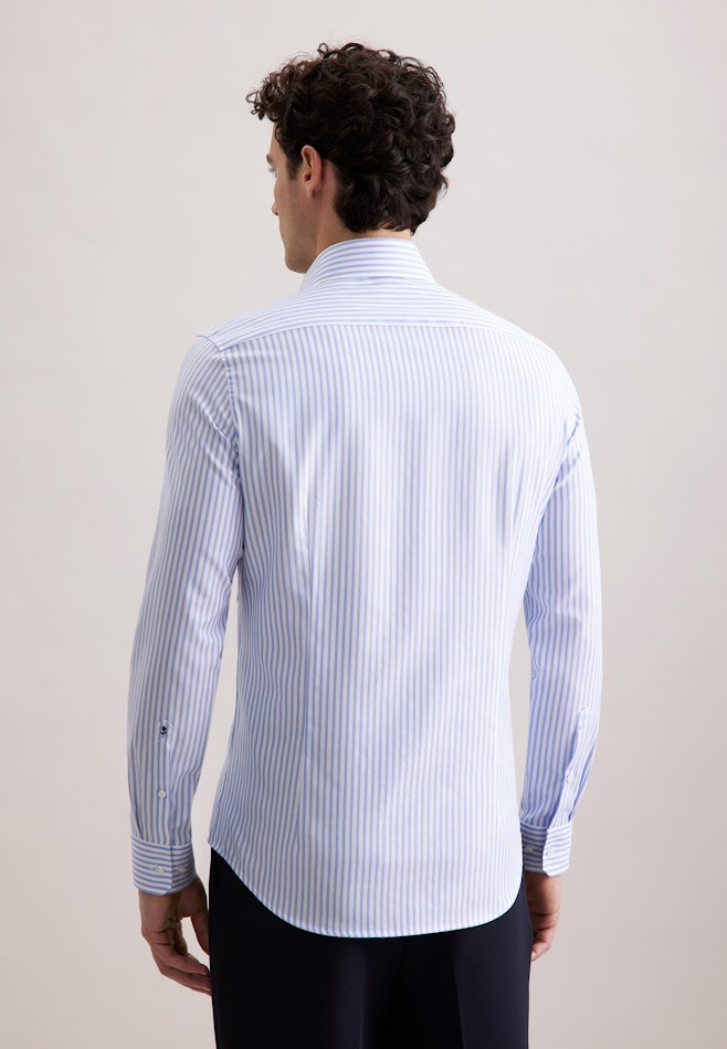Slim Business Hemd Gestreift in Mittelblau | Seidensticker Onlineshop