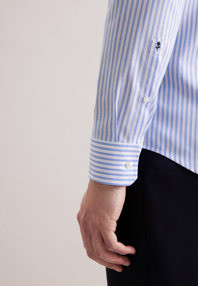 Slim Business Hemd Gestreift in Mittelblau |  Seidensticker Onlineshop