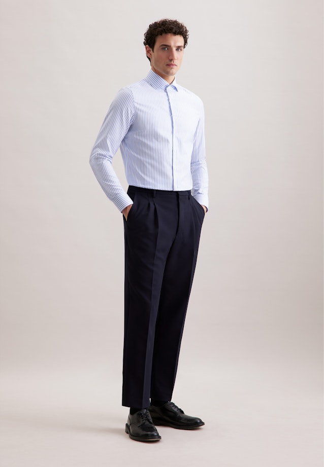 Slim Business Hemd Gestreift in Mittelblau |  Seidensticker Onlineshop