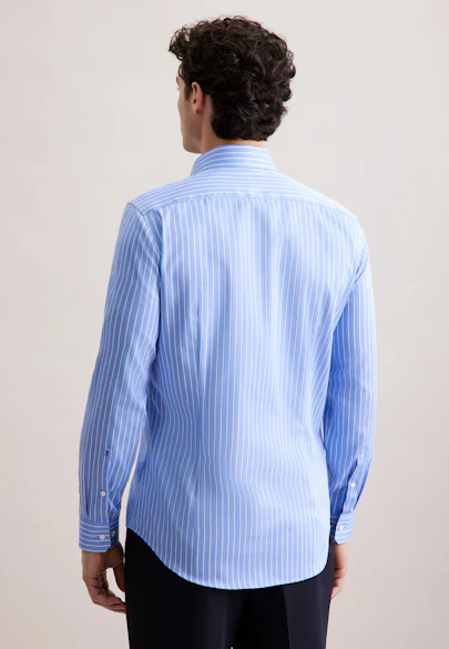 Slim Business Hemd Gestreift in Mittelblau |  Seidensticker Onlineshop