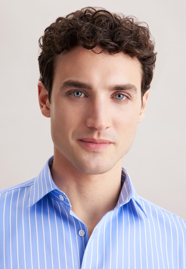 Slim Business shirt Stripes in Mittelblau |  Seidensticker Onlineshop