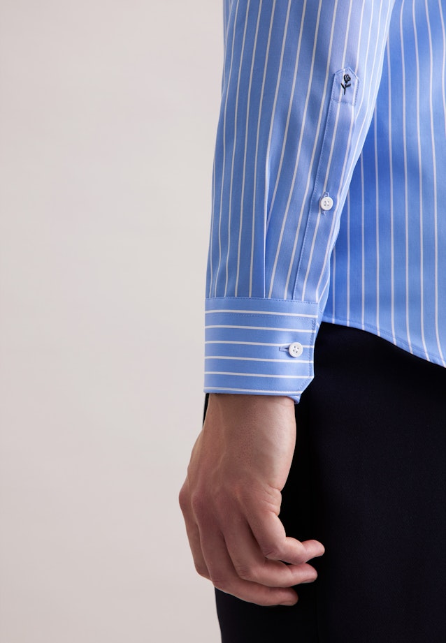 Slim Business Hemd Gestreift in Mittelblau |  Seidensticker Onlineshop