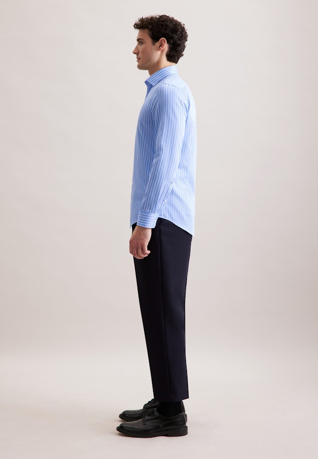 Slim Business Hemd Gestreift in Mittelblau |  Seidensticker Onlineshop
