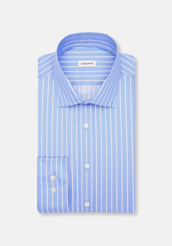 Slim Business shirt Stripes in Mittelblau | Seidensticker online shop