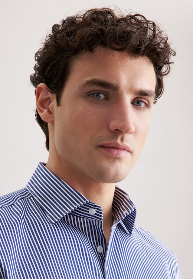 Slim Business Hemd Gestreift in Dunkelblau |  Seidensticker Onlineshop