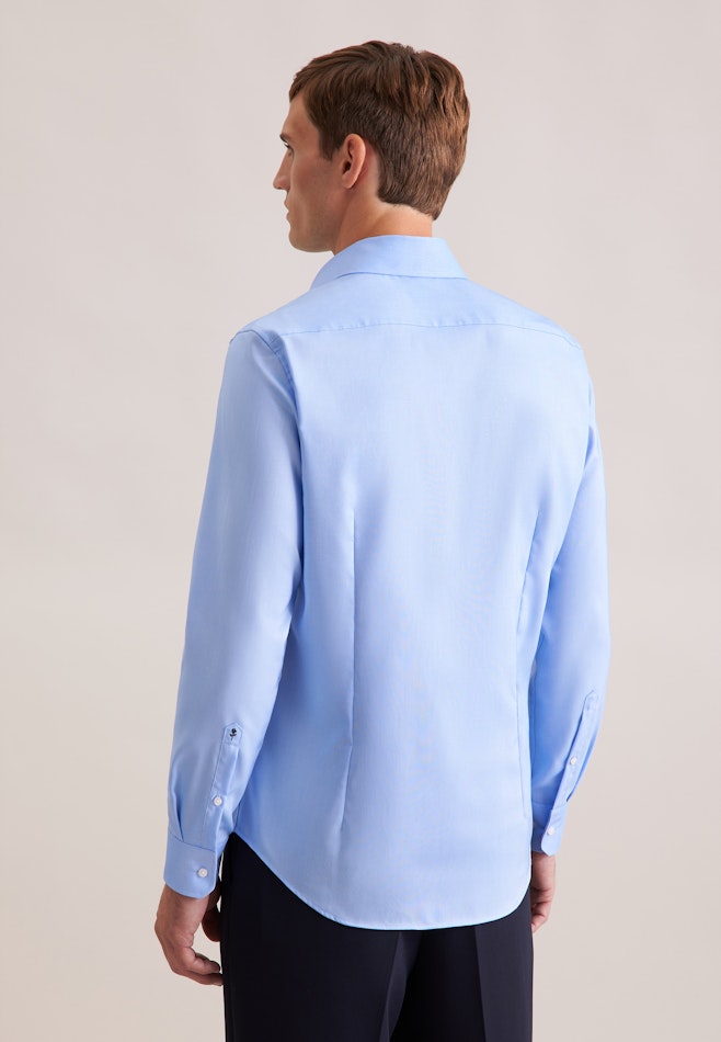 Slim Business shirt Uni in Mittelblau | Seidensticker online shop