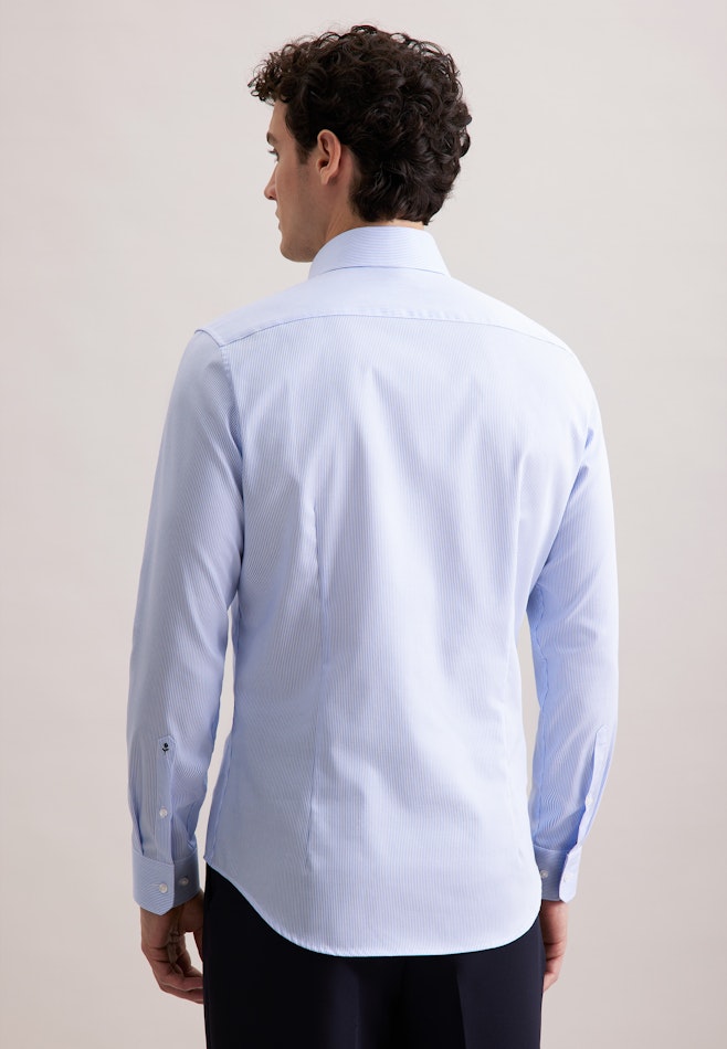 Slim Business Hemd Gestreift in Mittelblau | Seidensticker Onlineshop