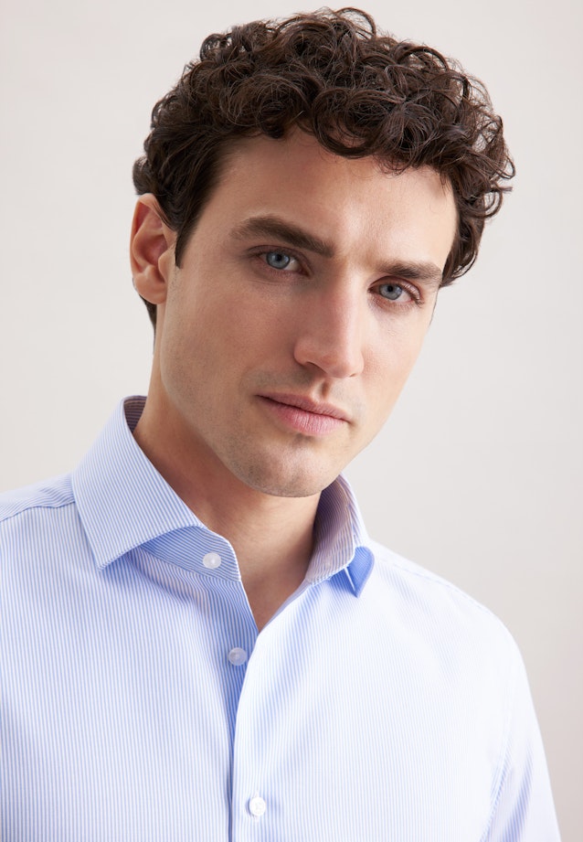 Slim Business shirt Stripes in Mittelblau |  Seidensticker Onlineshop
