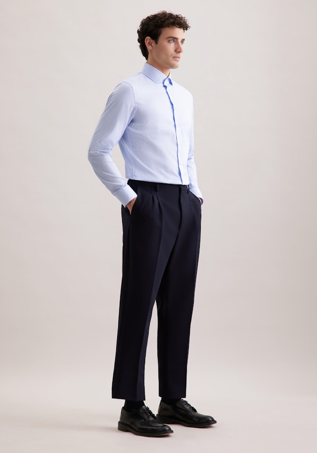 Slim Business Hemd Gestreift in Mittelblau | Seidensticker Onlineshop
