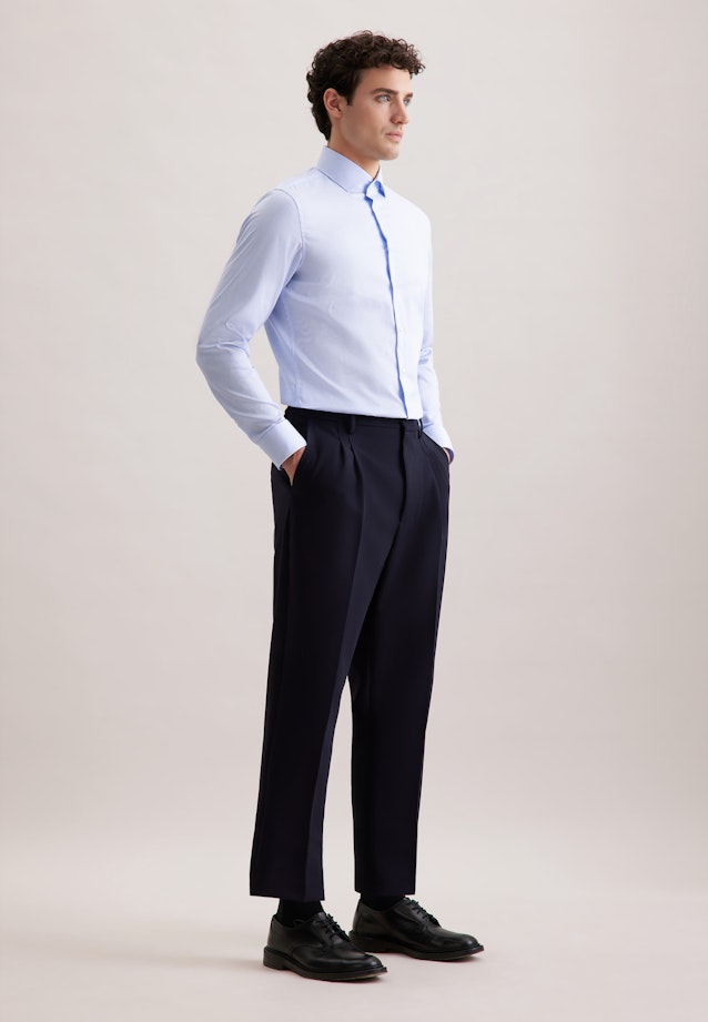 Slim Business Hemd Gestreift in Mittelblau |  Seidensticker Onlineshop