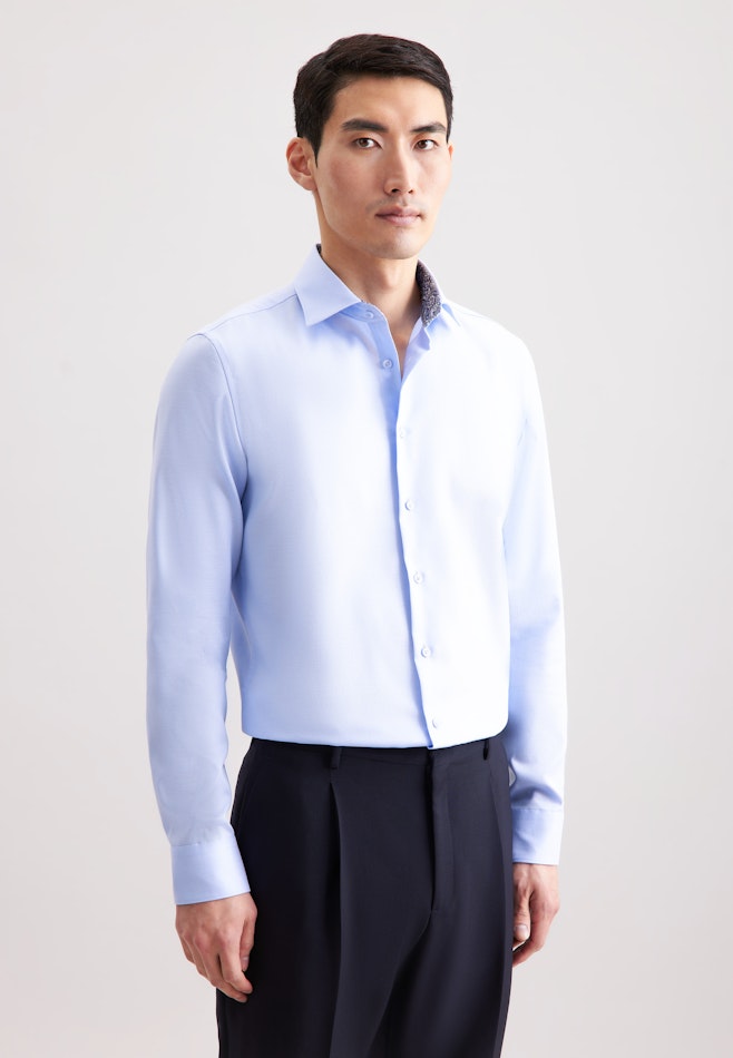 Slim Business Hemd Uni in Mittelblau | Seidensticker Onlineshop