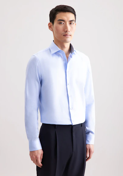 Slim Business Hemd Uni in Mittelblau | Seidensticker Onlineshop