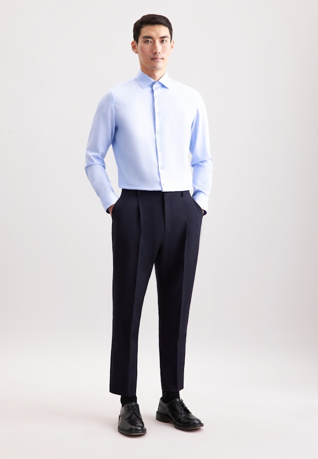 Slim Business shirt Uni in Mittelblau |  Seidensticker Onlineshop