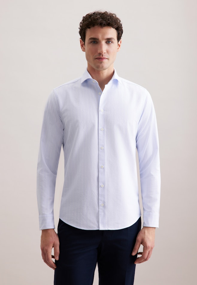 Regular Casual Hemd Gestreift in Hellblau | Seidensticker Onlineshop