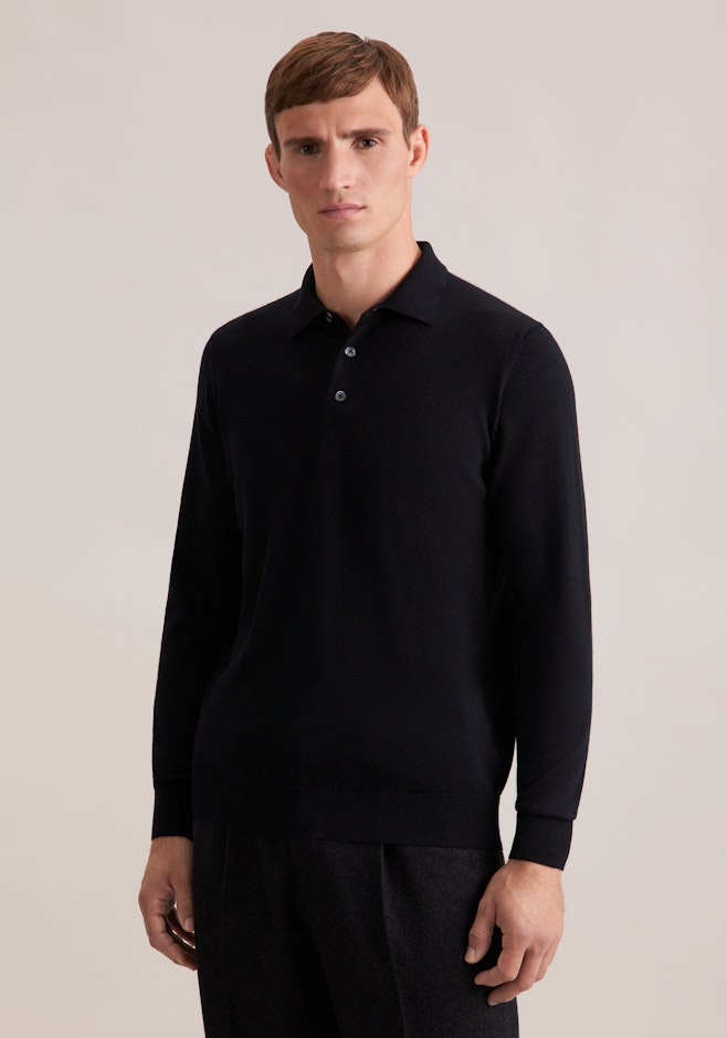 Regular Pullover Uni in Schwarz | Seidensticker Onlineshop