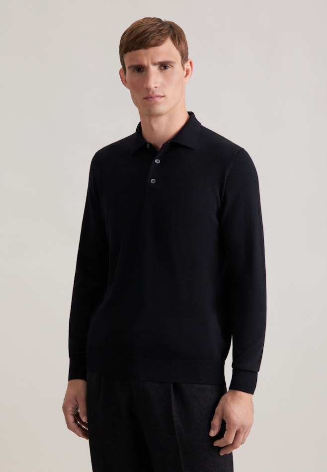 Collar Pullover  , Uni in Schwarz | Seidensticker online shop