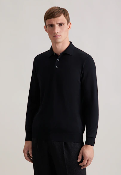 Collar Pullover  , Uni in Schwarz |  Seidensticker Onlineshop
