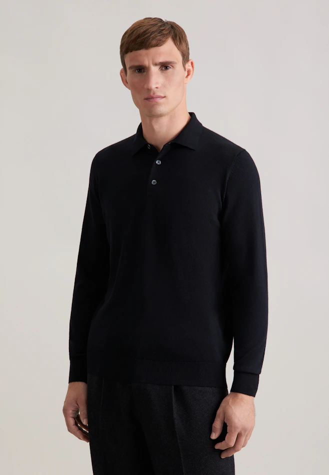 Regular Pull-over Uni dans Noir | Boutique en ligne Seidensticker
