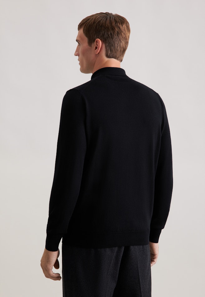 Collar Pullover  , Uni in Schwarz | Seidensticker online shop