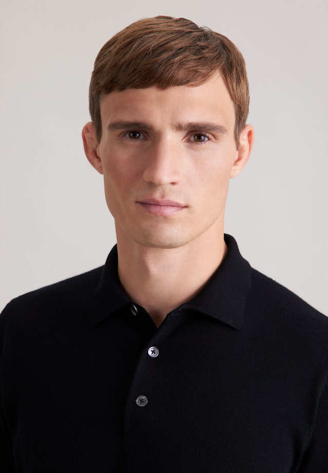 Regular Pullover Uni in Schwarz |  Seidensticker Onlineshop