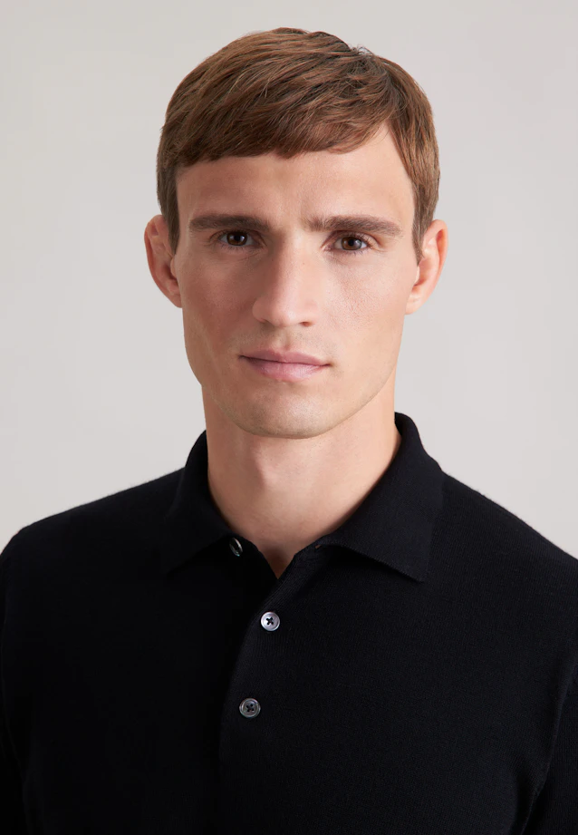 Collar Pullover  , Uni in Schwarz |  Seidensticker Onlineshop