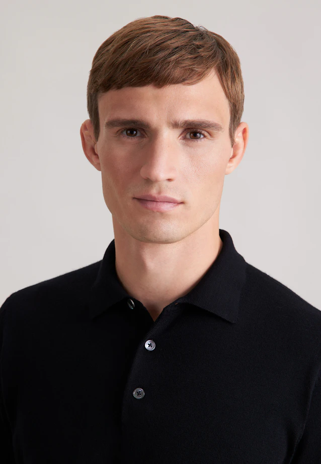 Regular Pullover Uni in Schwarz |  Seidensticker Onlineshop