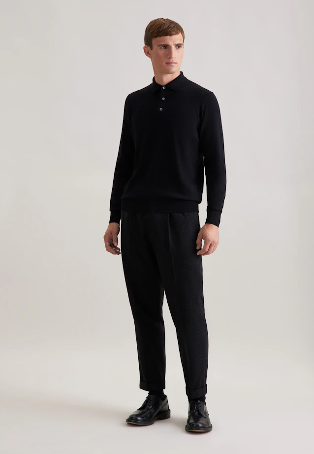 Regular Pullover Uni in Schwarz |  Seidensticker Onlineshop