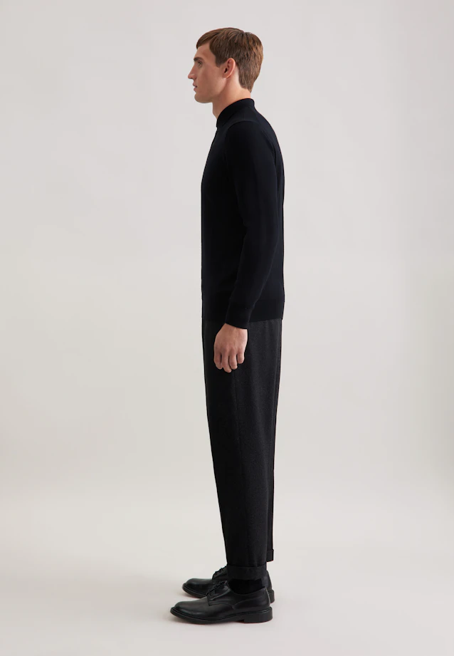 Collar Pullover  , Uni in Schwarz |  Seidensticker Onlineshop