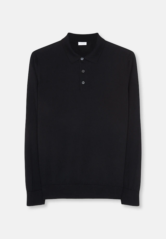 Collar Pullover  , Uni in Schwarz |  Seidensticker Onlineshop