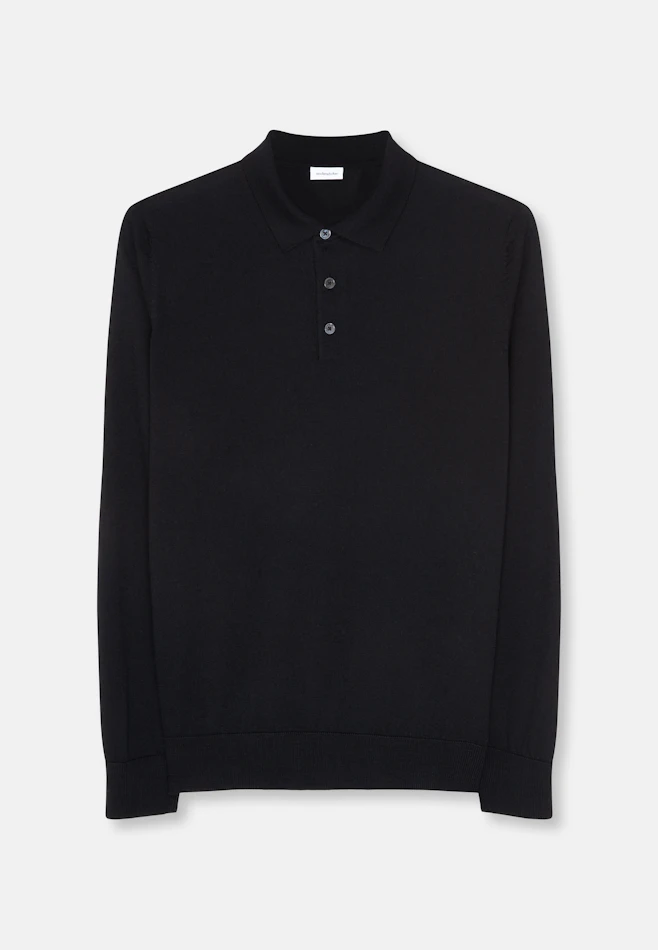 Collar Pullover  , Uni in Schwarz | Seidensticker online shop