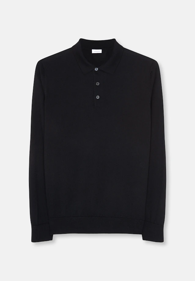 Regular Pullover Uni in Schwarz |  Seidensticker Onlineshop