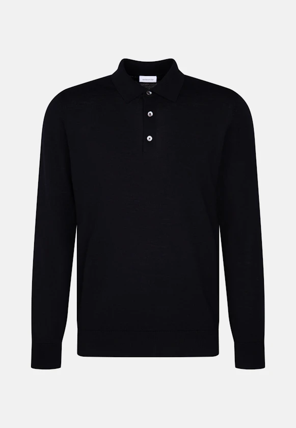 Collar Pullover  , Uni in Schwarz |  Seidensticker Onlineshop