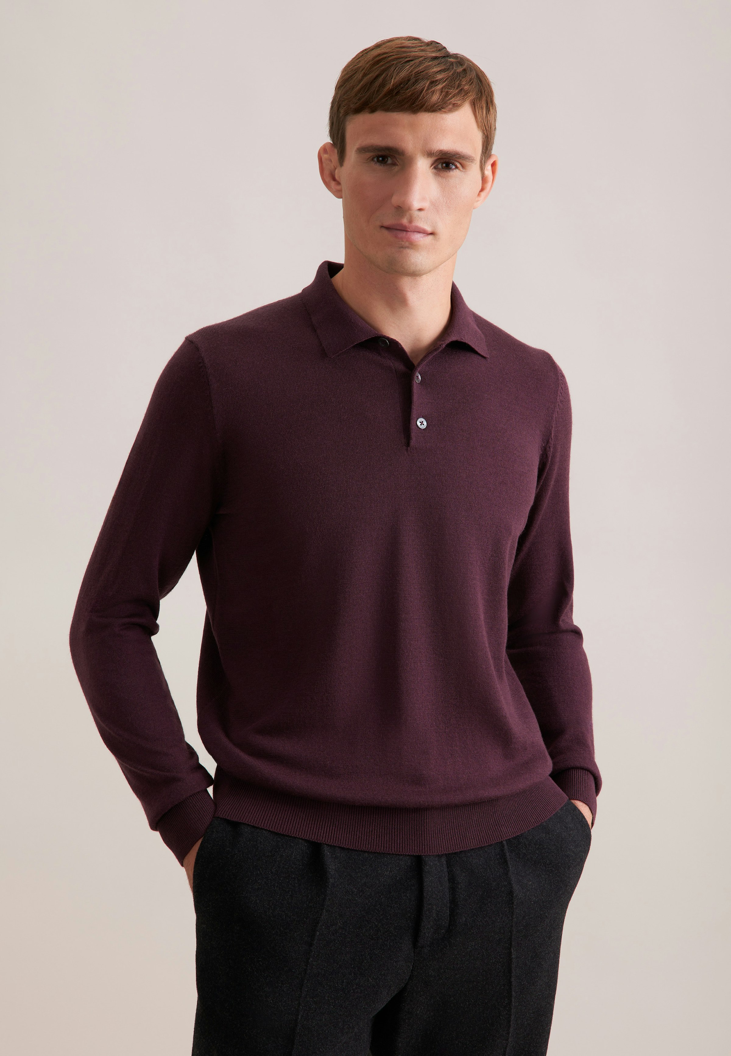 Herren Regular Pullover Uni rot Seidensticker