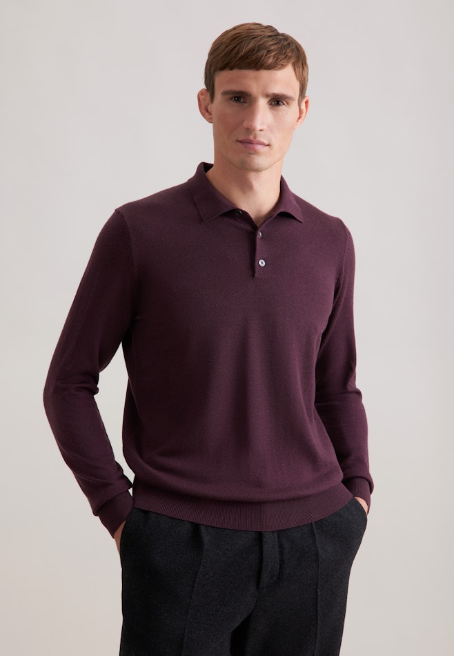 Collar Pullover  , Uni in Rot | Seidensticker online shop