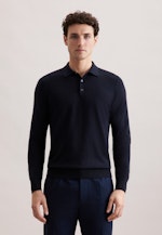 Regular Pull-over Uni in Bleu Foncé |  Seidensticker Onlineshop