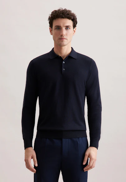 Regular Pullover Uni in Dunkelblau |  Seidensticker Onlineshop