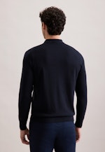 Regular Pull-over Uni in Bleu Foncé |  Seidensticker Onlineshop