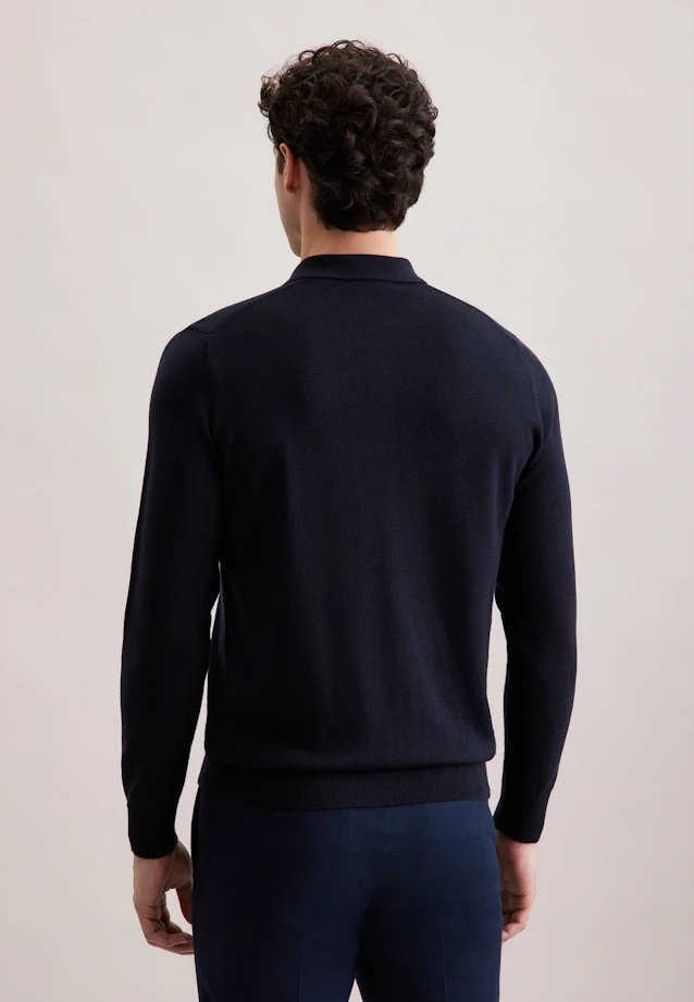 Regular Pullover Uni in Dunkelblau |  Seidensticker Onlineshop