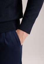 Regular Pull-over Uni in Bleu Foncé |  Seidensticker Onlineshop
